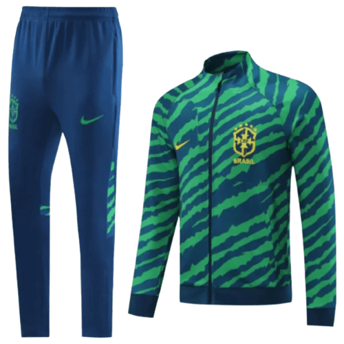 Agasalho de Viagem Seleção Brasil - Masculino - Verde e Azul - Manto Club