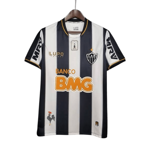 Camisa Atlético Mineiro Home Retrô 2013 Patch da Libertadores - Preta e Branca - Lupo - Manto Club