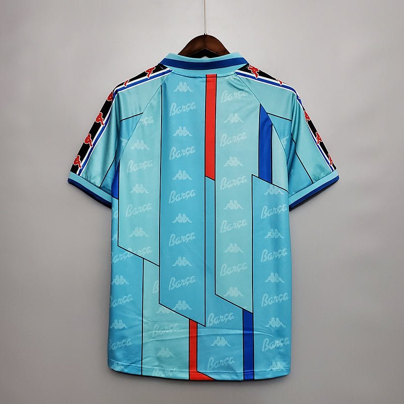 Camisa Barcelona Retrô 1996/1997 Azul Clara - Kappa - Manto Club