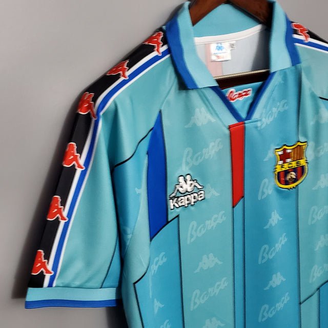 Camisa Barcelona Retrô 1996/1997 Azul Clara - Kappa - Manto Club