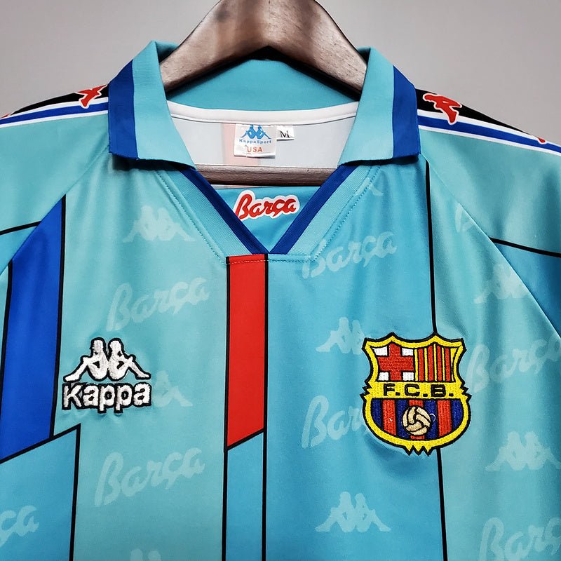 Camisa Barcelona Retrô 1996/1997 Azul Clara - Kappa - Manto Club