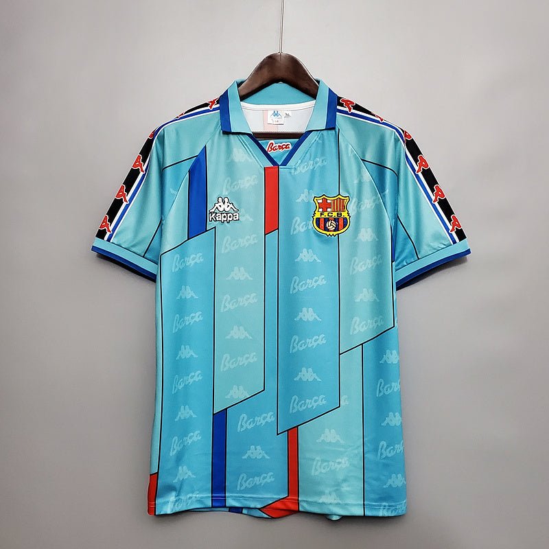 Camisa Barcelona Retrô 1996/1997 Azul Clara - Kappa - Manto Club