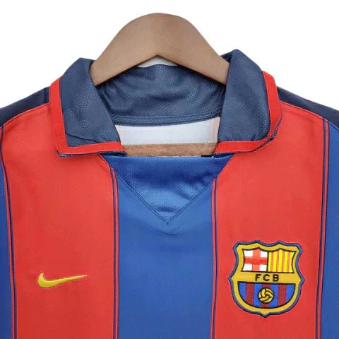 Camisa Barcelona Retrô 2003/2004 Azul e Grená - Nike - Manto Club