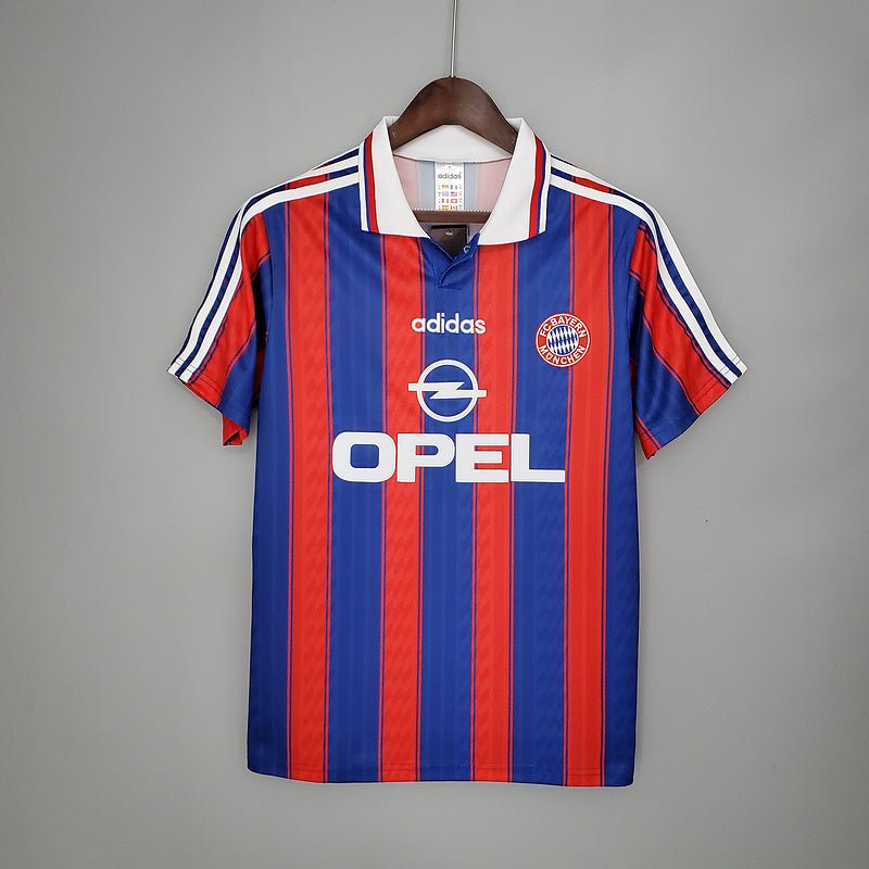 Camisa Bayern de Munique Retrô 1995/1997 Azul e Vermelha - Adidas - Manto Club