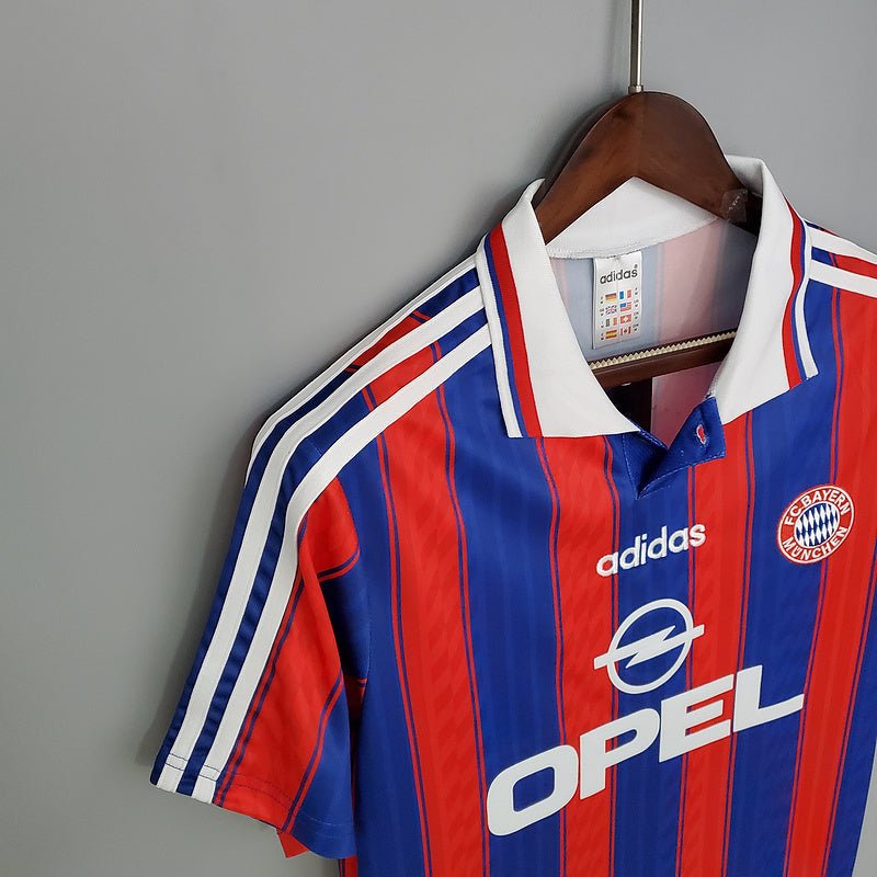 Camisa Bayern de Munique Retrô 1995/1997 Azul e Vermelha - Adidas - Manto Club