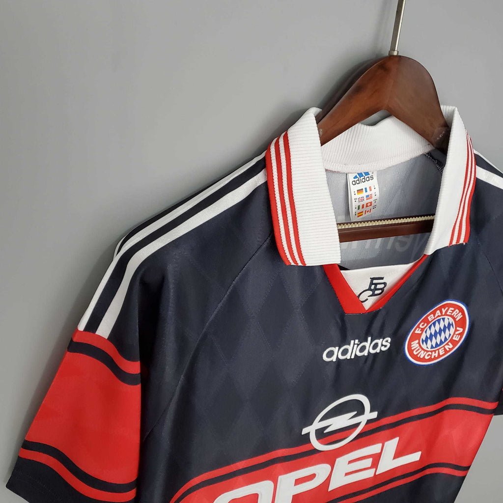 Camisa Bayern Retrô 1997/1999 Preta e Vermelha - Adidas - Manto Club