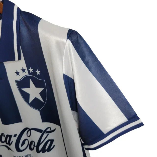 Camisa Botafogo I Retrô 1994 Torcedor Masculino - Preta e branca com Patrocínio da Coca Cola - Manto Club
