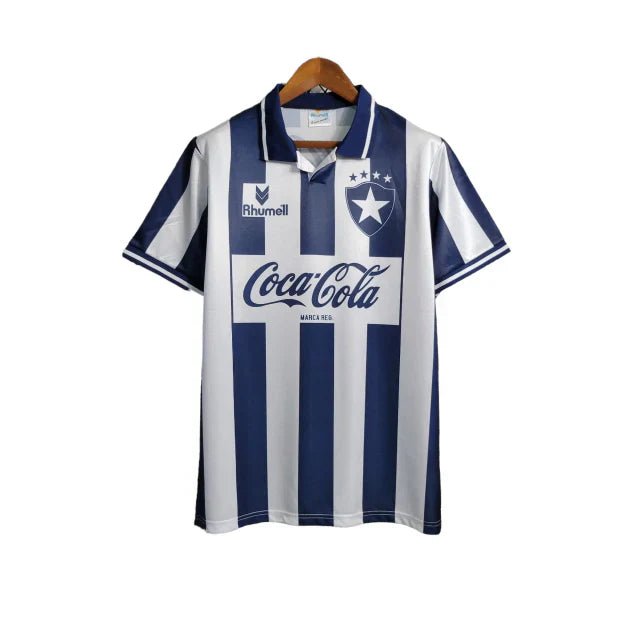 Camisa Botafogo I Retrô 1994 Torcedor Masculino - Preta e branca com Patrocínio da Coca Cola - Manto Club