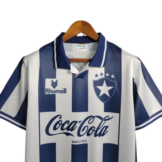 Camisa Botafogo I Retrô 1994 Torcedor Masculino - Preta e branca com Patrocínio da Coca Cola - Manto Club