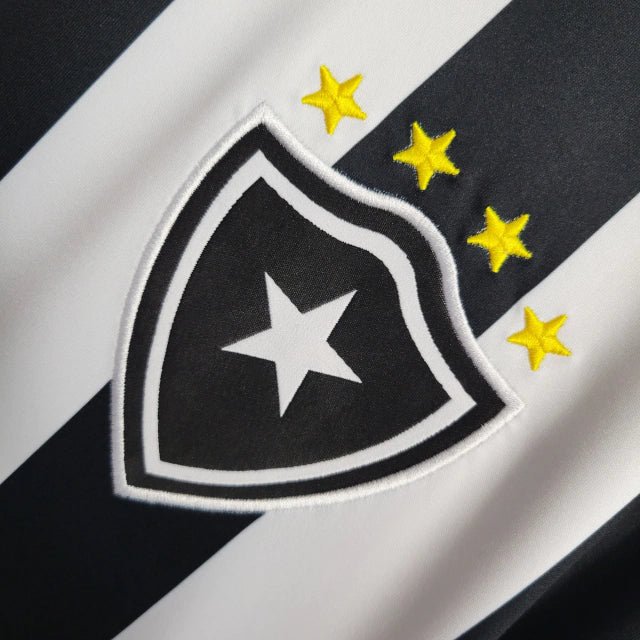 Camisa Botafogo I Retrô 1997 Torcedor Masculina - Branca com listras pretas com patrocínio da Coca Cola - Manto Club