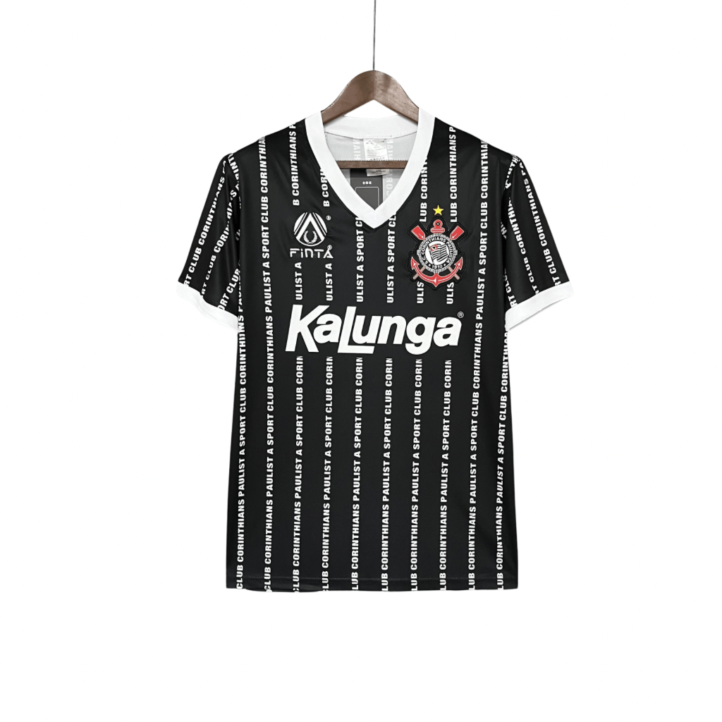 Camisa Corinthians Retrô 1994 Third Finta Masculina - Preta e Branca - Manto Club