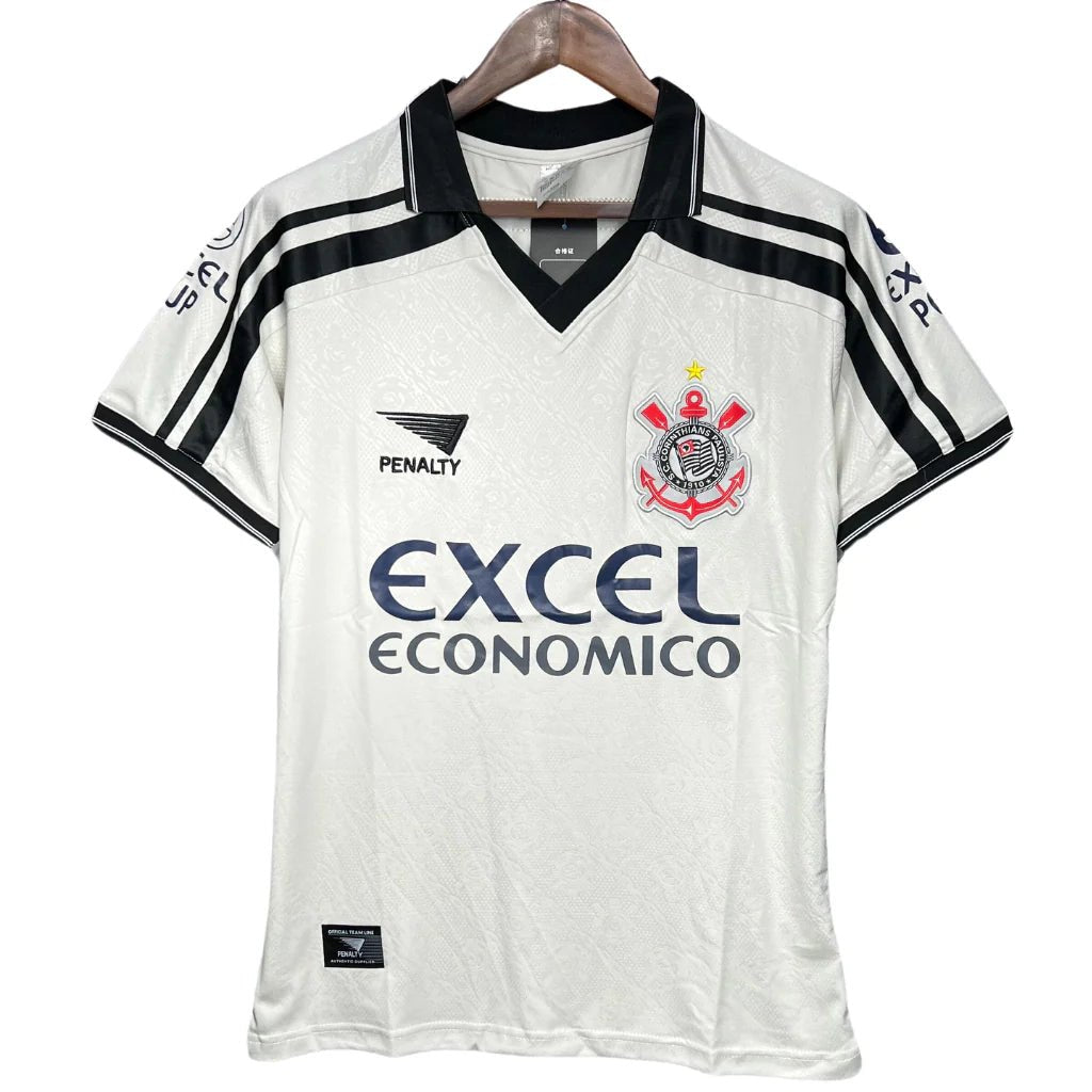 Camisa Corinthians Retrô 1998 Home Penalty Masculina - Preta e Branca - Manto Club