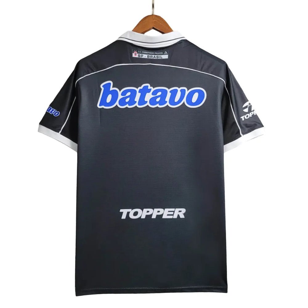 Camisa Corinthians Retrô 1999 Away Batavo Masculina - Preta e Branca - Manto Club