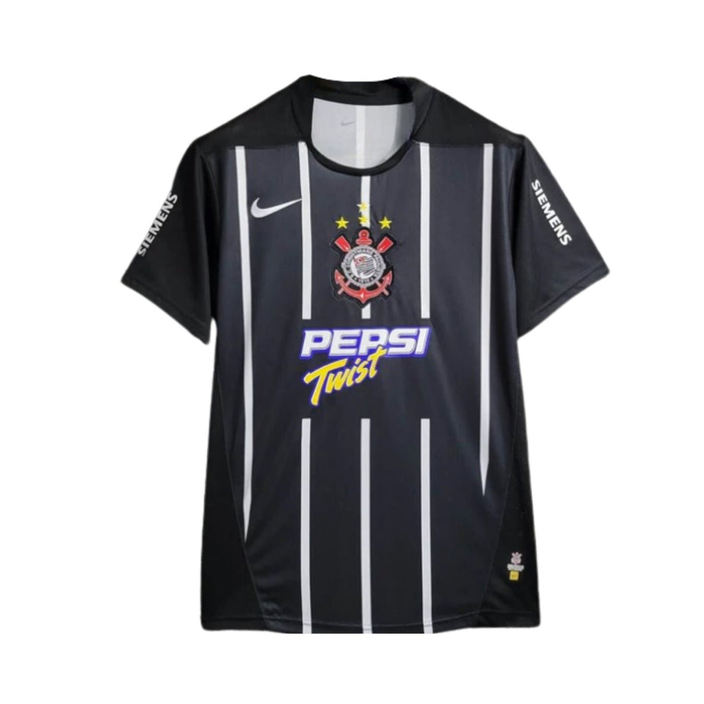 Camisa Corinthians Retrô 2004/05 Alternativa Nike Masculina - Preta e Branca - Manto Club