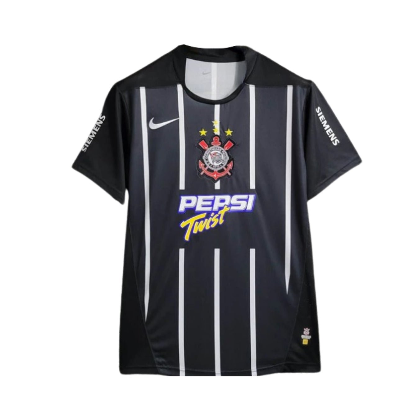 Camisa Corinthians Retrô 2004/05 Alternativa Nike Masculina - Preta e Branca - Manto Club