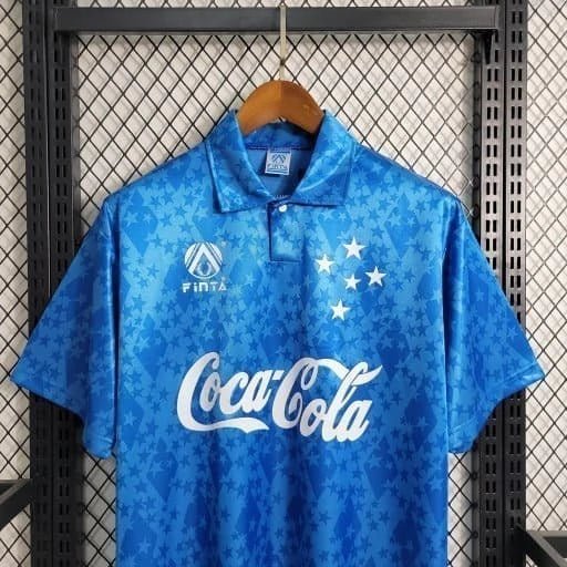 Camisa Cruzeiro Home Retrô 1993/94 Azul - Finta - Manto Club