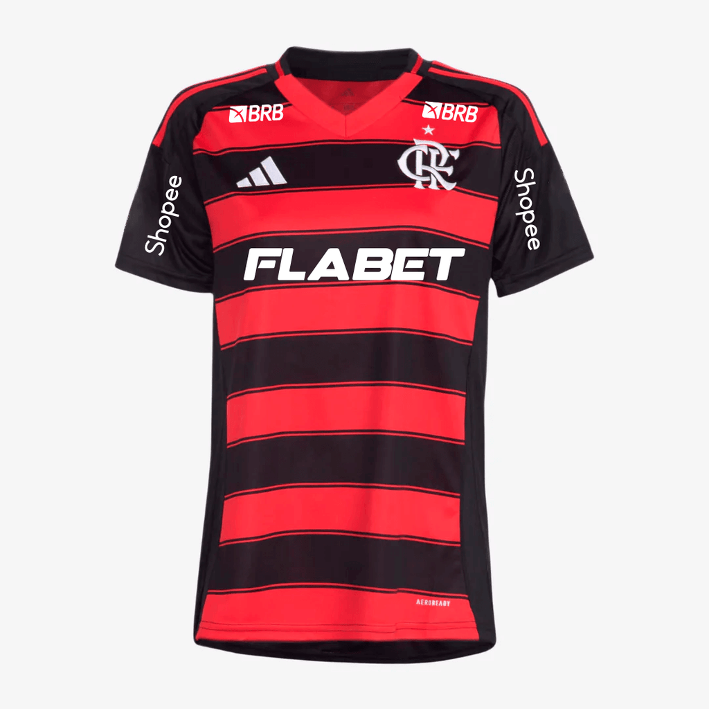Camisa Feminina Adidas Flamengo 2025/26 I Com Patrocínios - Manto Club