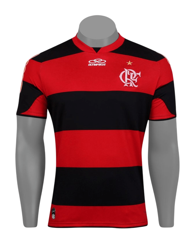 Camisa Flamengo Home 12/13 s/n° Torcedor Adidas Masculina - Vermelha e Preta - Manto Club