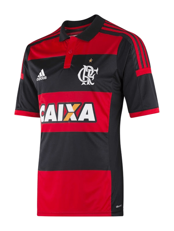 Camisa Flamengo Home 14/15 s/n° Torcedor Adidas Masculina - Vermelha e Preta - Manto Club
