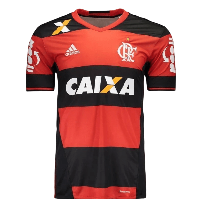 Camisa Flamengo Home 16/17 s/n° Torcedor Adidas Masculina - Vermelha e Preta - Manto Club