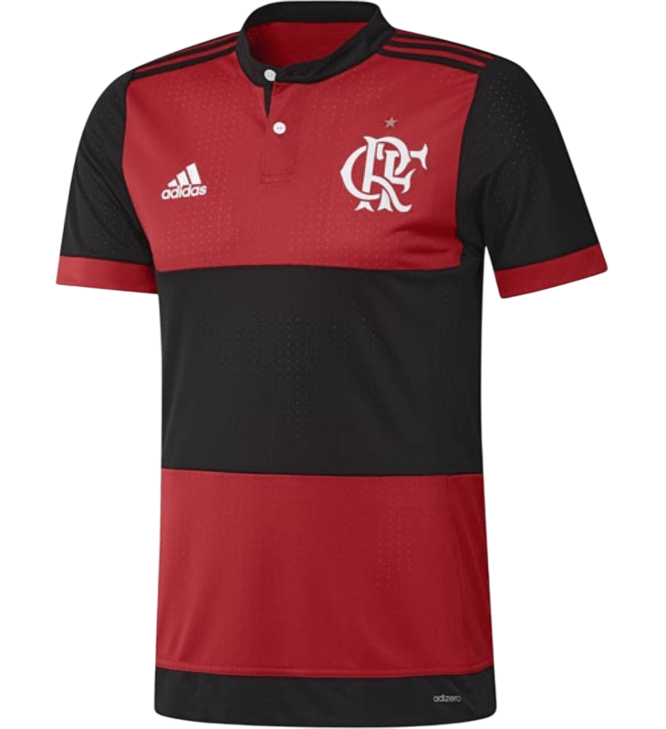 Camisa Flamengo Home 17/18 s/n° Torcedor Adidas Masculina - Vermelha e Preta - Manto Club