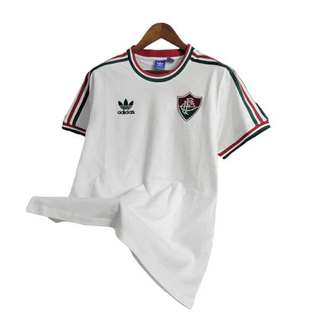 Camisa Fluminense Retrô 14/15 Torcedor Masculina - Branca com detalhes em vermelho e verde - Manto Club