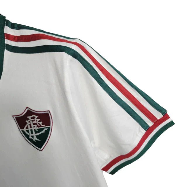 Camisa Fluminense Retrô 14/15 Torcedor Masculina - Branca com detalhes em vermelho e verde - Manto Club