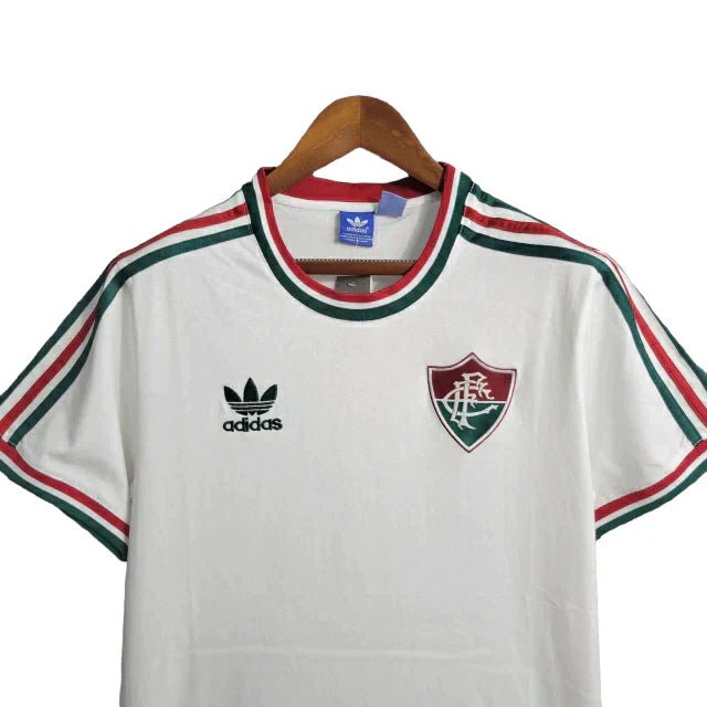 Camisa Fluminense Retrô 14/15 Torcedor Masculina - Branca com detalhes em vermelho e verde - Manto Club