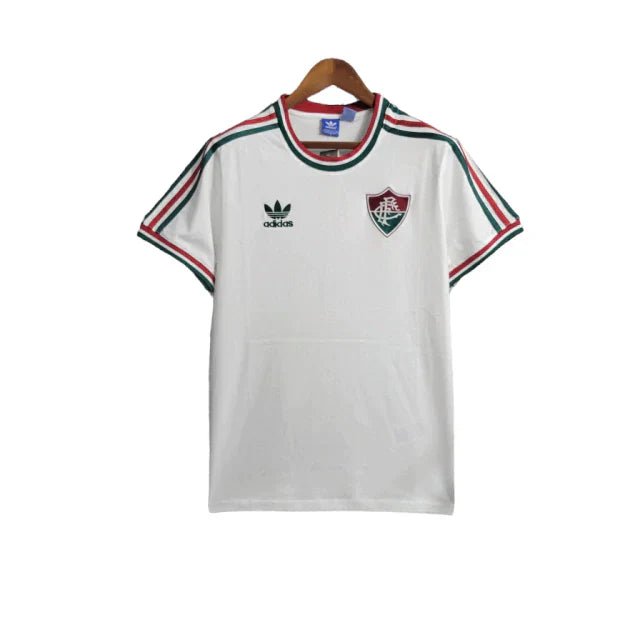 Camisa Fluminense Retrô 14/15 Torcedor Masculina - Branca com detalhes em vermelho e verde - Manto Club