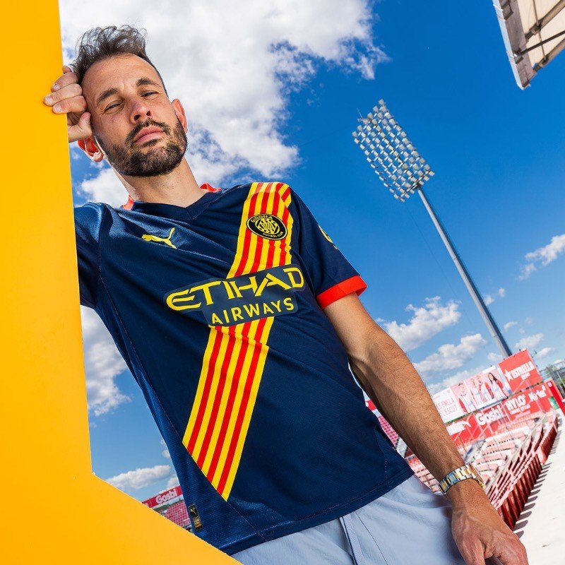 Camisa Girona Away 24/25 s/n° Torcedor Masculino - Azul e Amarela - Manto Club