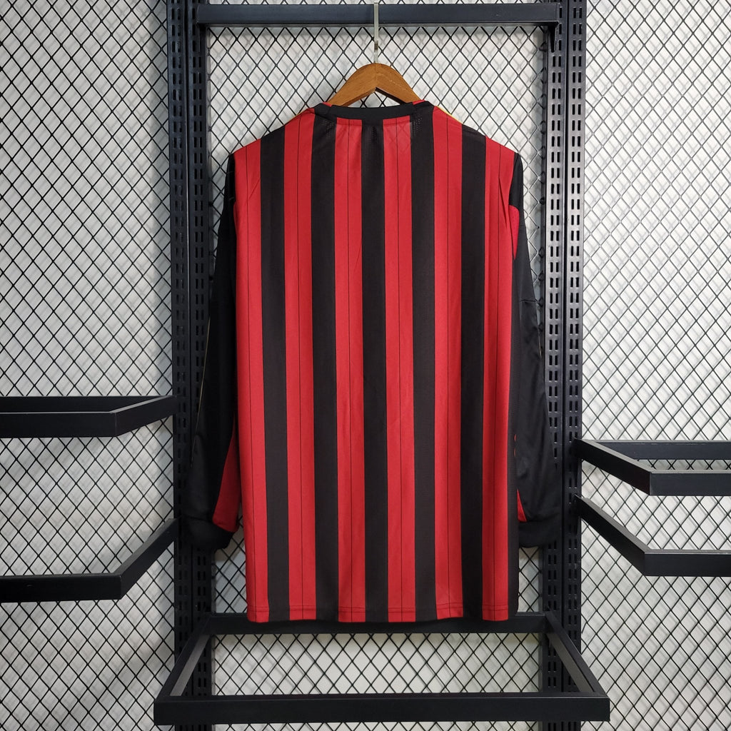 Camisa I Adidas Milan 2013/14 - Retrô Manga Longa - Vermelho - Manto Club