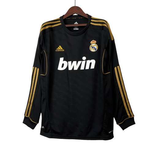 Camisa II Adidas Real Madrid I 11/12 - Retrô Manga Longa - Preto - Manto Club