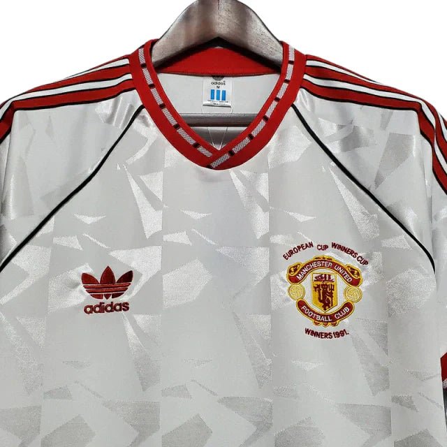 Camisa Manchester United Retrô 1991 Branca - Adidas - Manto Club