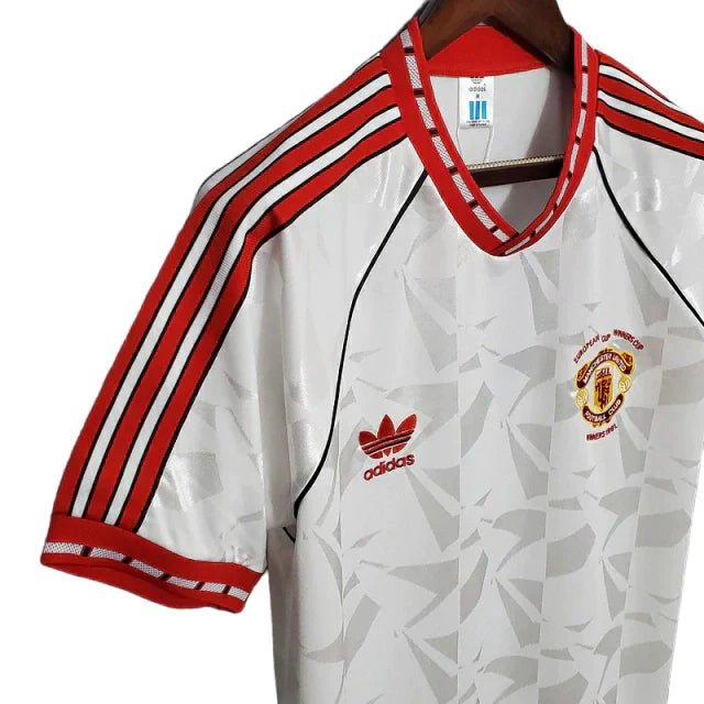 Camisa Manchester United Retrô 1991 Branca - Adidas - Manto Club