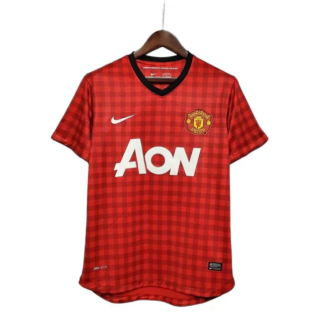 Camisa Manchester United Retrô 2012/2013 Vermelha Xadrez - Nike - Manto Club