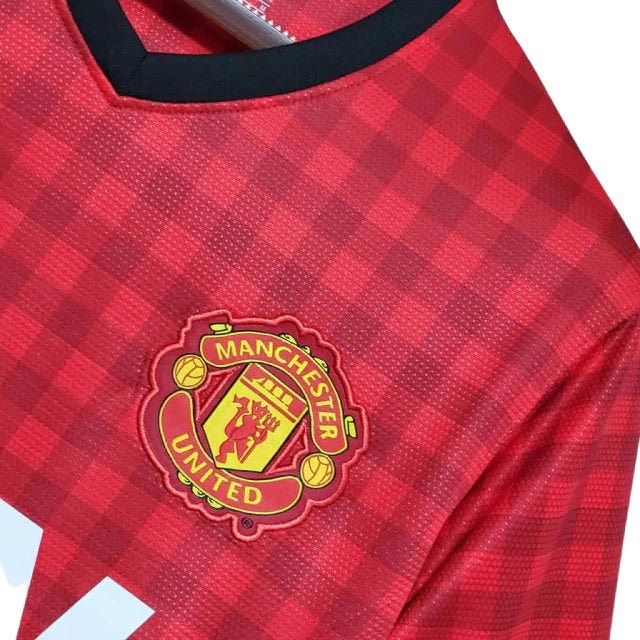 Camisa Manchester United Retrô 2012/2013 Vermelha Xadrez - Nike - Manto Club