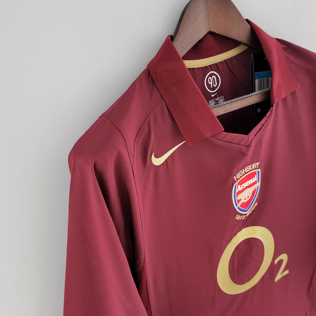 Camisa Manga Longa Arsenal 05/06 Nike - Bordo - Manto Club