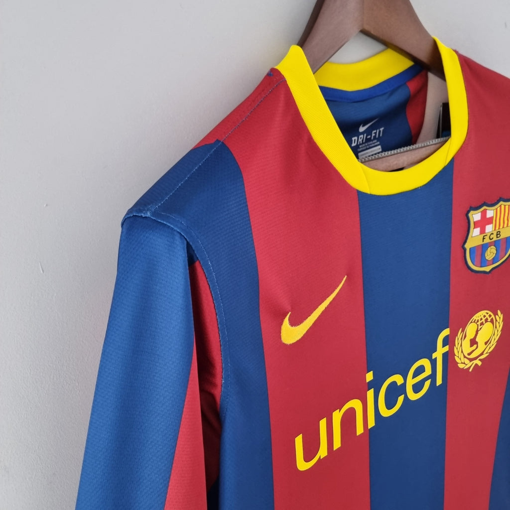 Camisa Manga Longa Barcelona 10/11 Nike - Grená - Manto Club