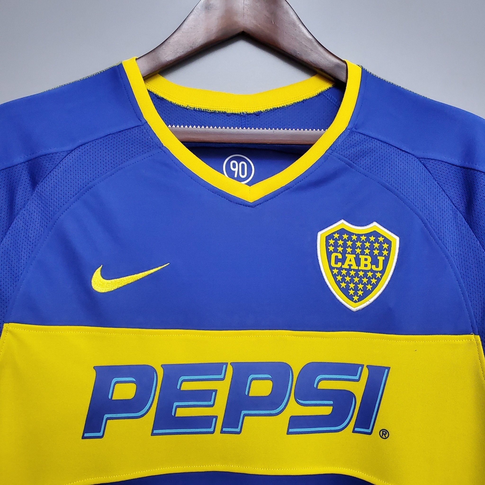 Camisa Manga Longa Boca Juniors 03/04 Nike - Azul e Amarelo - Manto Club