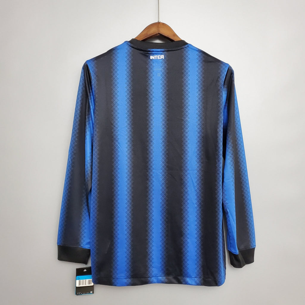 Camisa Manga Longa Inter de Milão I 10/11 Nike - Azul e Preto - Manto Club