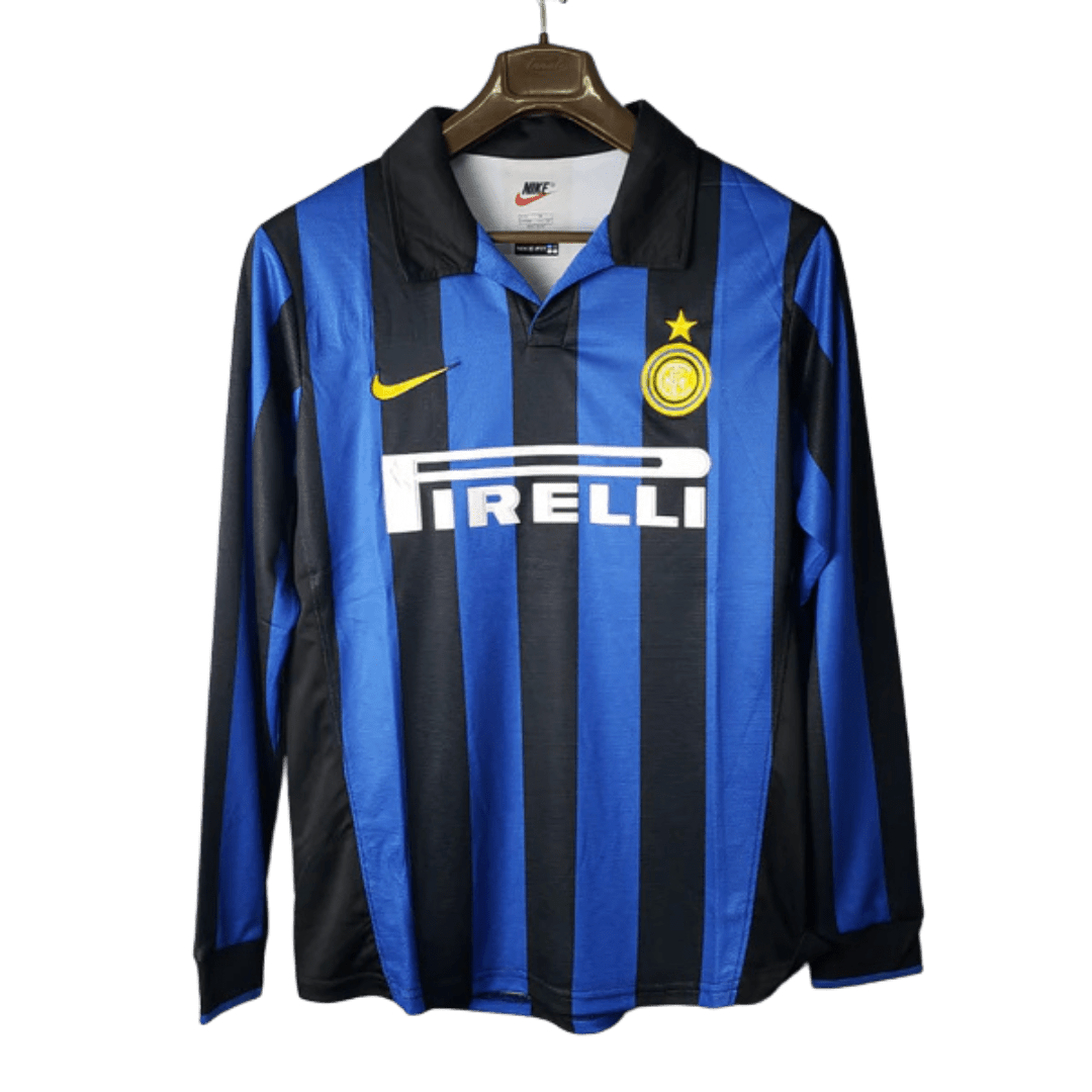 Camisa Manga Longa Inter de Milão I 1998 Nike - Azul - Manto Club