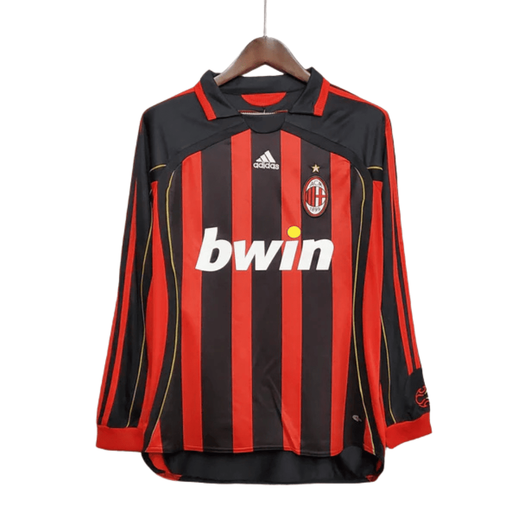 Camisa Manga Longa Milan 06/07 Adidas - Preto e Vermelho - Manto Club