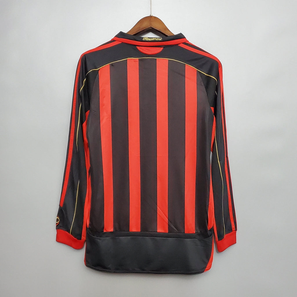 Camisa Manga Longa Milan 06/07 Adidas - Preto e Vermelho - Manto Club