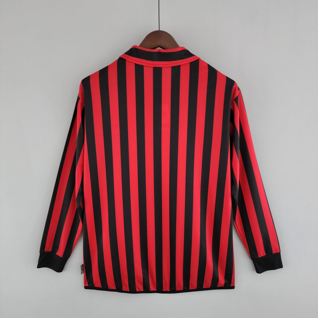 Camisa Manga Longa Milan 1999/2000 Adidas - Preto e Vermelho - Manto Club