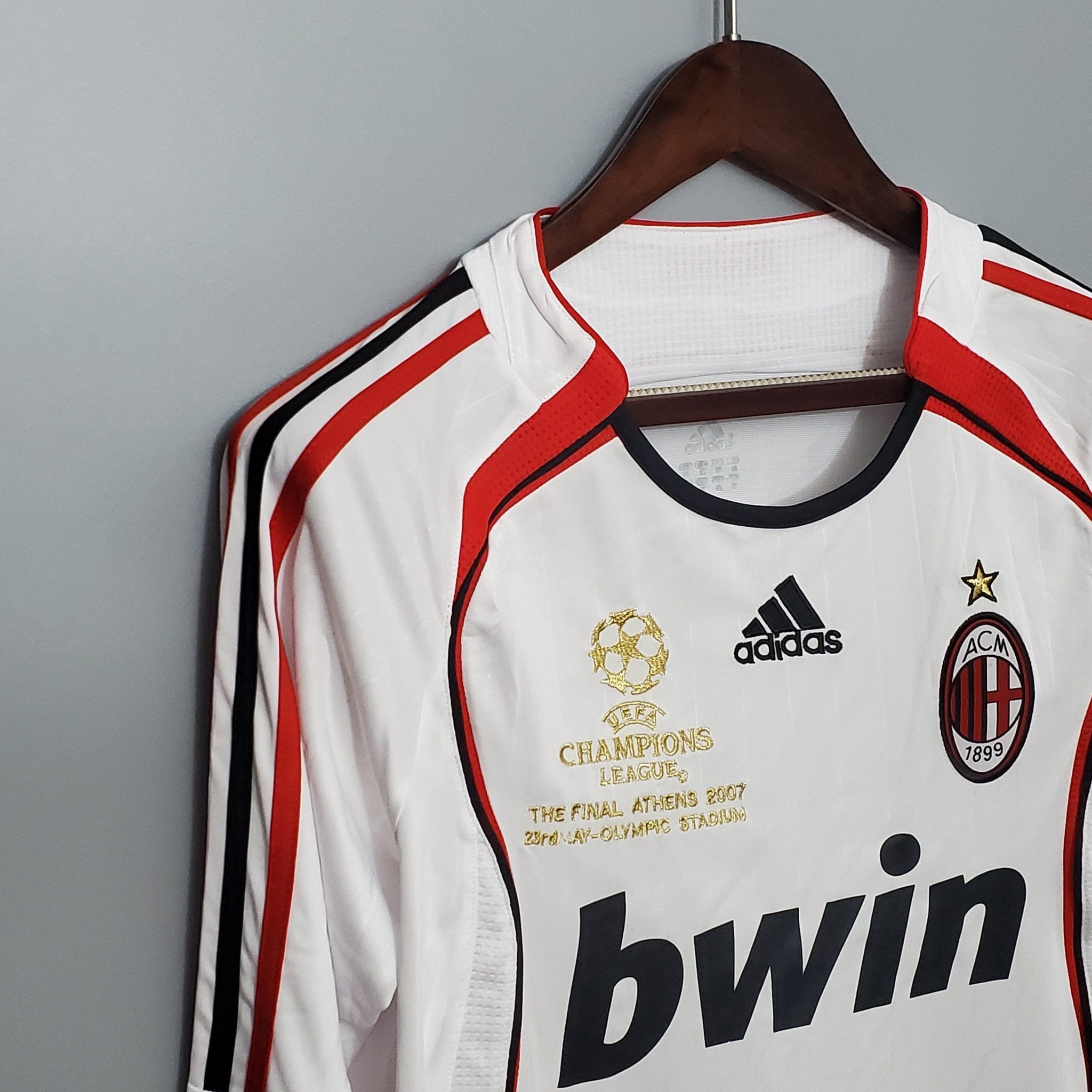 Camisa Manga Longa Milan Champions League 06/07 Adidas - Branco - Manto Club