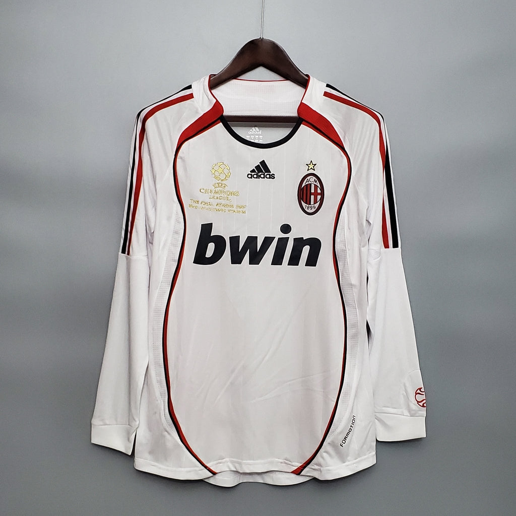 Camisa Manga Longa Milan Champions League 06/07 Adidas - Branco - Manto Club