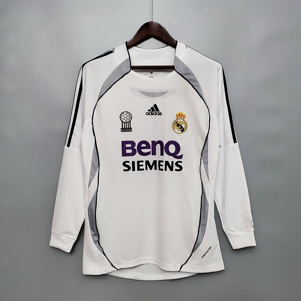 Camisa Manga Longa Real Madrid 06/07 Adidas - Branco - Manto Club
