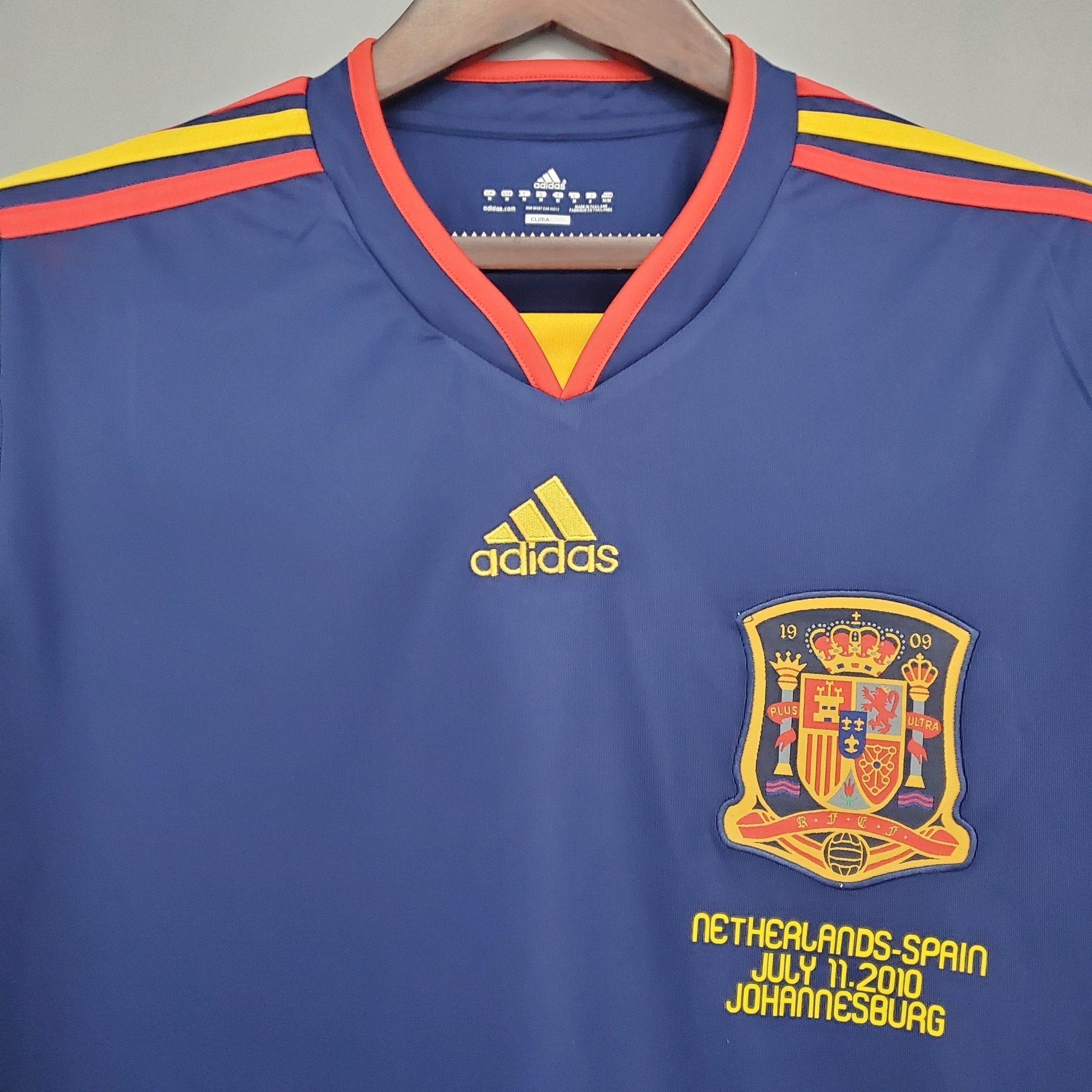 Camisa Manga Longa Seleção Espanha II 2010 Adidas - Azul - Manto Club