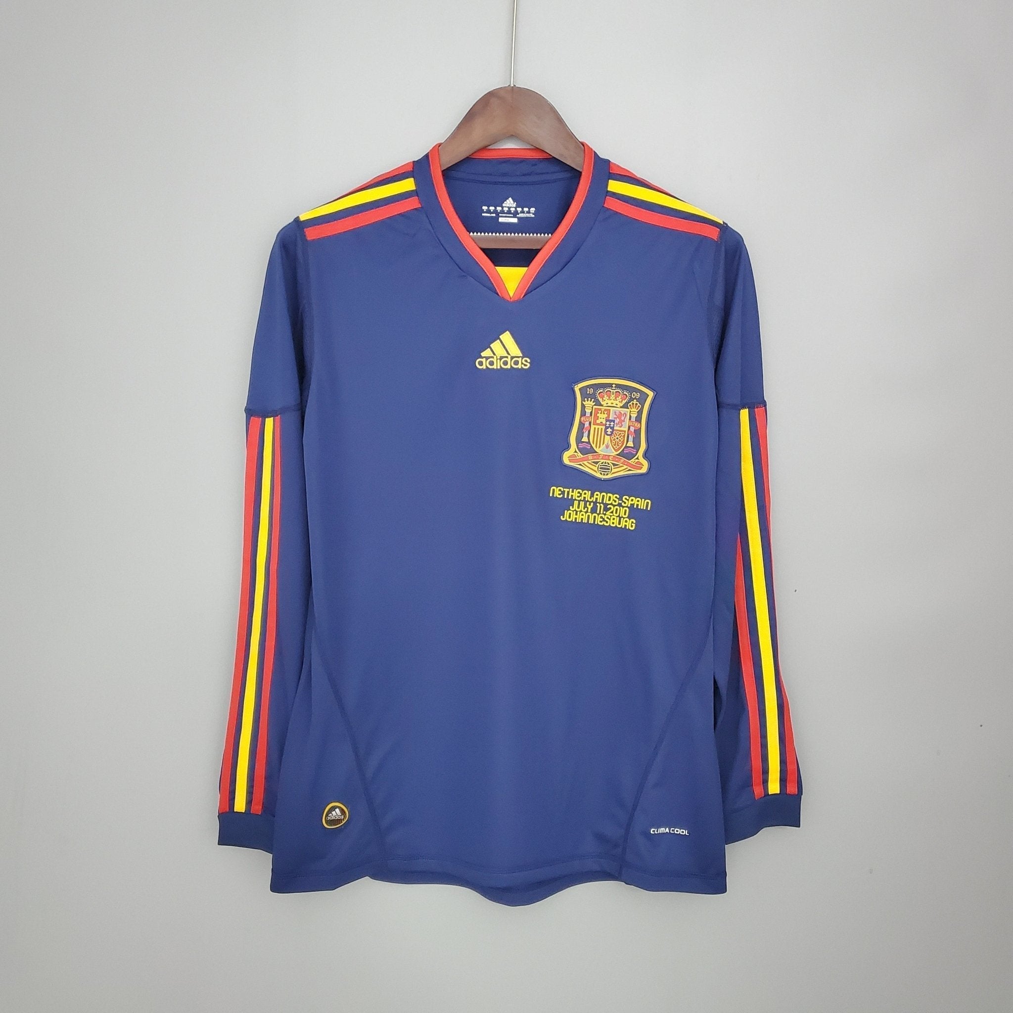 Camisa Manga Longa Seleção Espanha II 2010 Adidas - Azul - Manto Club