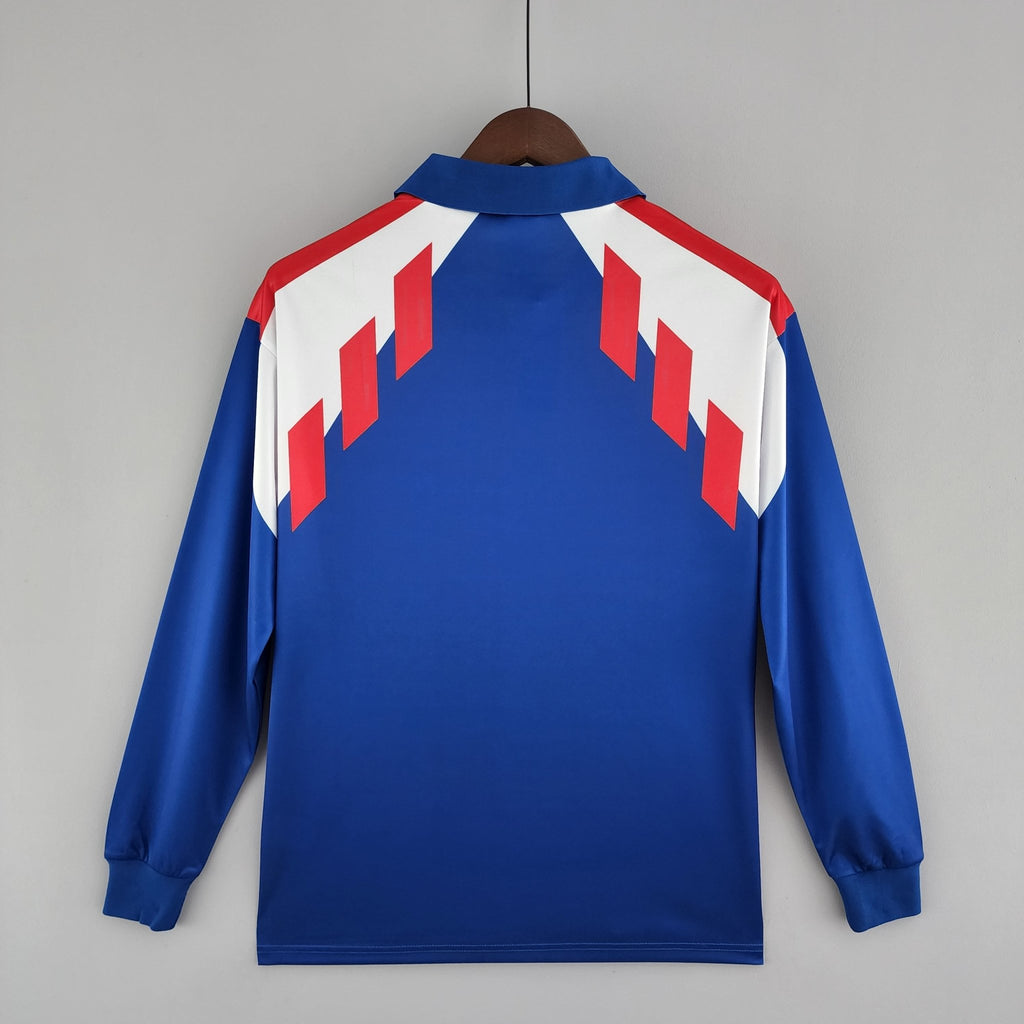 Camisa Manga Longa Seleção França 88/90 Adidas - Azul - Manto Club